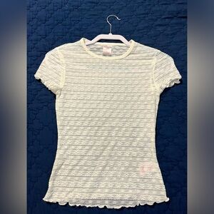 No Boundaries Cream Fitted Embroidered T-Shirt